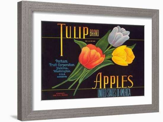 Tulip Apple Label-null-Framed Art Print
