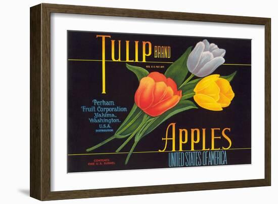 Tulip Apple Label-null-Framed Art Print