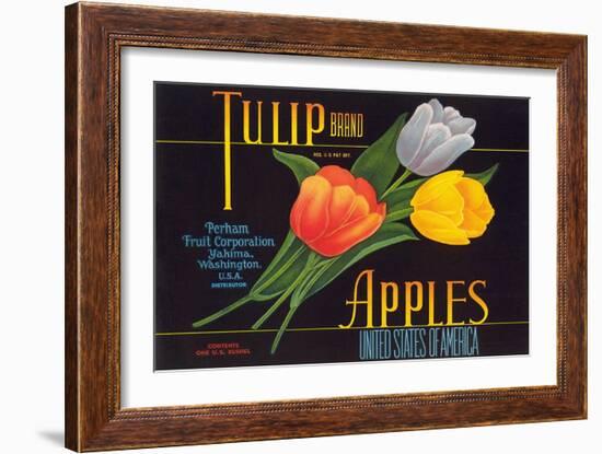 Tulip Apple Label-null-Framed Art Print