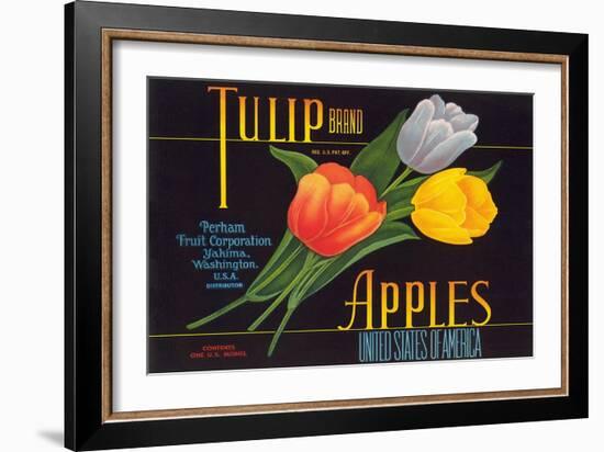 Tulip Apple Label-null-Framed Art Print