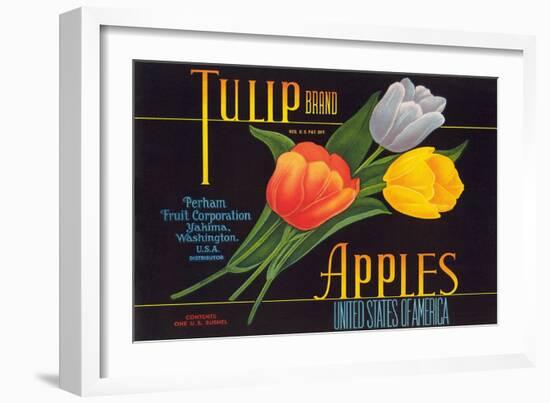 Tulip Apple Label-null-Framed Art Print