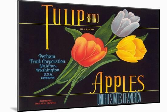 Tulip Apple Label-null-Mounted Art Print