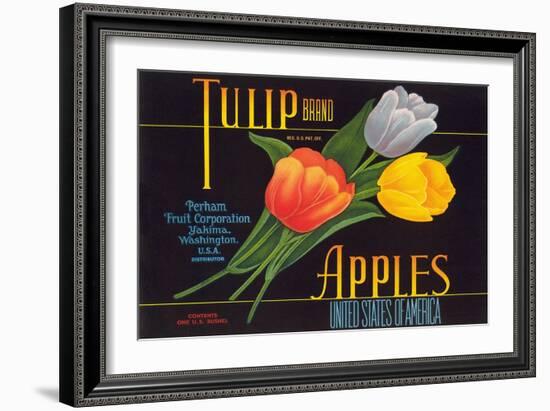 Tulip Apple Label-null-Framed Art Print