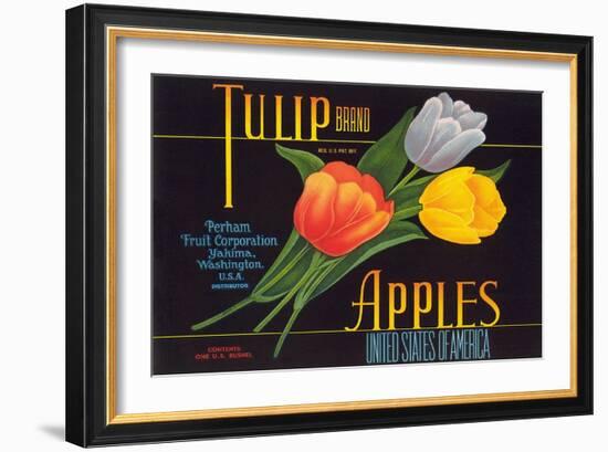 Tulip Apple Label-null-Framed Art Print