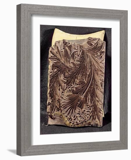 Tulip Design Printing Block, 1875-William Morris-Framed Giclee Print