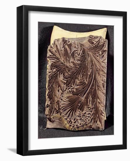 Tulip Design Printing Block, 1875-William Morris-Framed Giclee Print