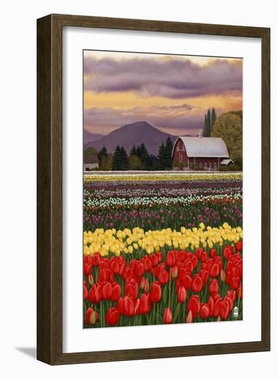 Tulip Farm-Lantern Press-Framed Art Print