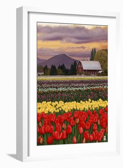 Tulip Farm-Lantern Press-Framed Art Print
