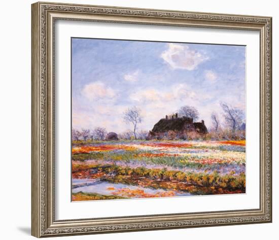 Tulip Fields at Sasenheim-Claude Monet-Framed Art Print