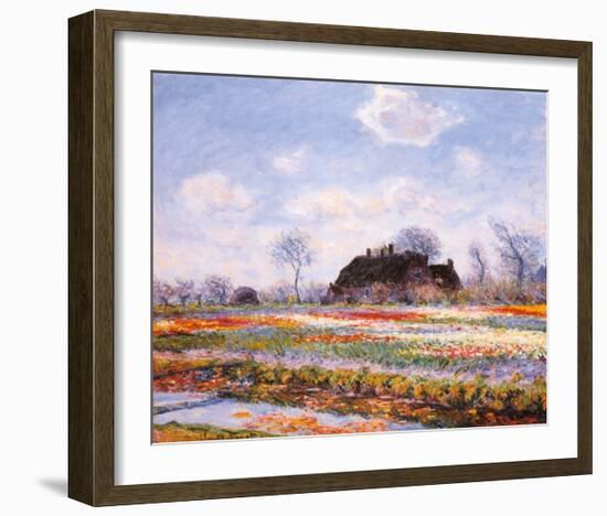 Tulip Fields at Sasenheim-Claude Monet-Framed Art Print