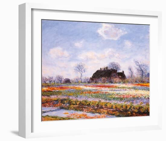 Tulip Fields at Sasenheim-Claude Monet-Framed Art Print