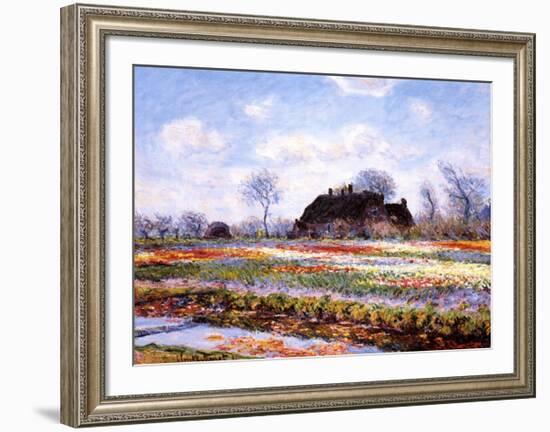 Tulip Fields at Sasenheim-Claude Monet-Framed Art Print