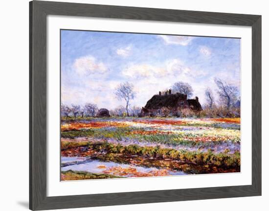 Tulip Fields at Sasenheim-Claude Monet-Framed Art Print