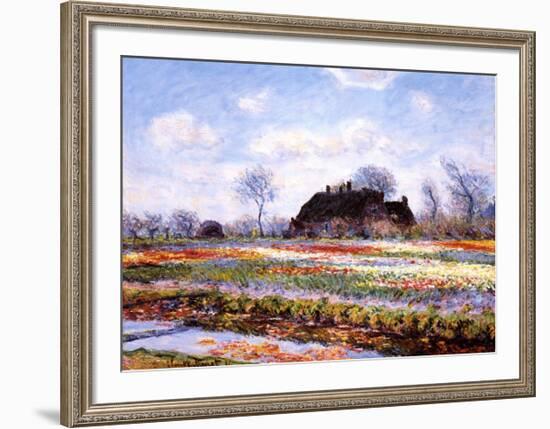 Tulip Fields at Sasenheim-Claude Monet-Framed Art Print