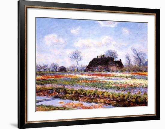 Tulip Fields at Sasenheim-Claude Monet-Framed Art Print