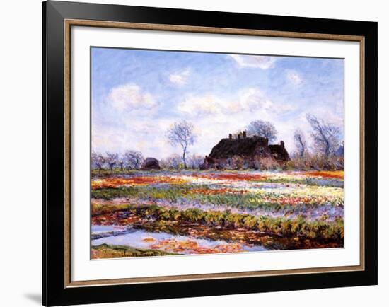 Tulip Fields at Sasenheim-Claude Monet-Framed Art Print