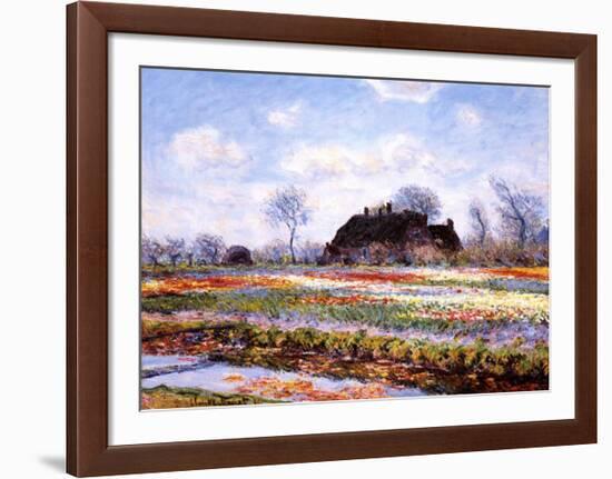 Tulip Fields at Sasenheim-Claude Monet-Framed Art Print