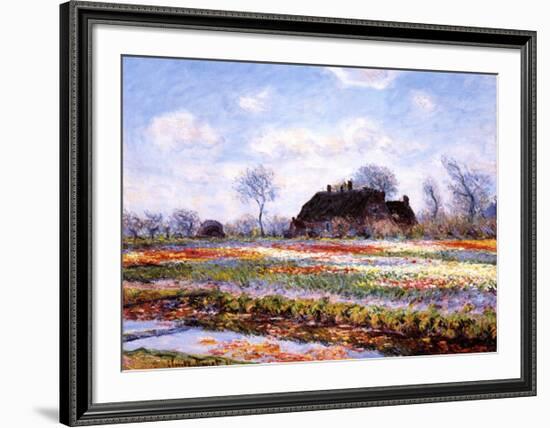 Tulip Fields at Sasenheim-Claude Monet-Framed Art Print