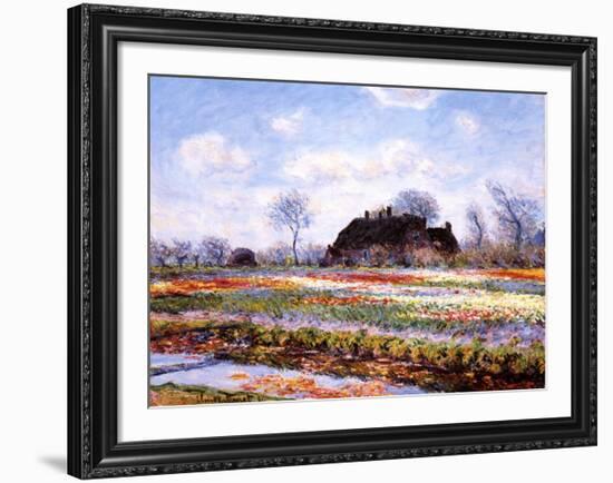 Tulip Fields at Sasenheim-Claude Monet-Framed Art Print