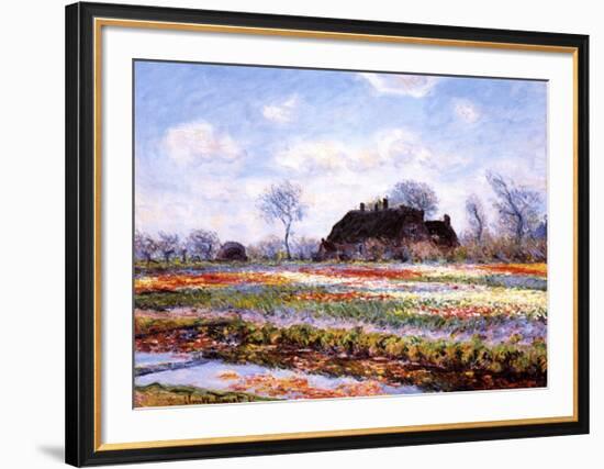 Tulip Fields at Sasenheim-Claude Monet-Framed Art Print