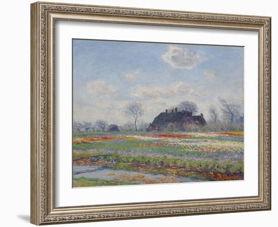 Tulip Fields at Sassenheim, 1886 (Oil on Canvas)-Claude Monet-Framed Giclee Print