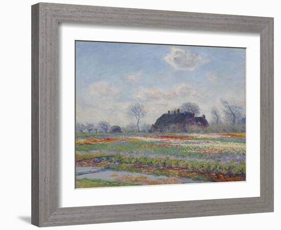 Tulip Fields at Sassenheim, 1886 (Oil on Canvas)-Claude Monet-Framed Giclee Print