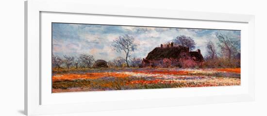 Tulip Fields at Sassenheim (detail)-Claude Monet-Framed Art Print