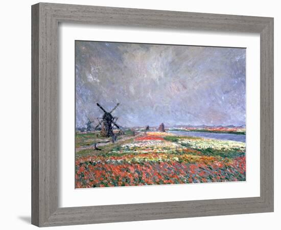 Tulip Fields Near Leiden, 1886-Claude Monet-Framed Giclee Print