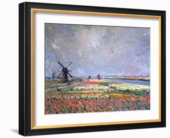 Tulip Fields Near Leiden, 1886-Claude Monet-Framed Giclee Print