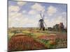 Tulip Fields with the Rijnsburg Windmill, 1886-Claude Monet-Mounted Giclee Print