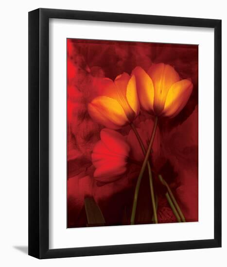 Tulip Fiesta in Red and Yellow I-Richard Sutton-Framed Art Print