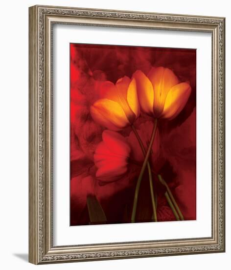 Tulip Fiesta in Red and Yellow I-Richard Sutton-Framed Art Print