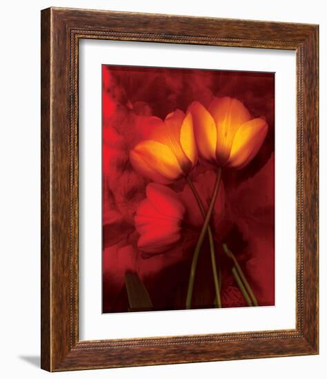 Tulip Fiesta in Red and Yellow I-Richard Sutton-Framed Art Print