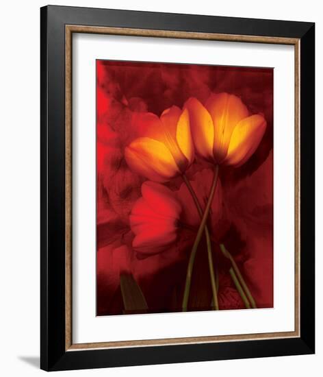 Tulip Fiesta in Red and Yellow I-Richard Sutton-Framed Art Print