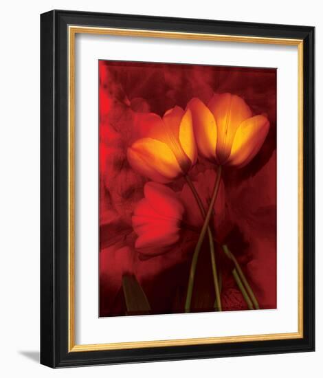 Tulip Fiesta in Red and Yellow I-Richard Sutton-Framed Art Print