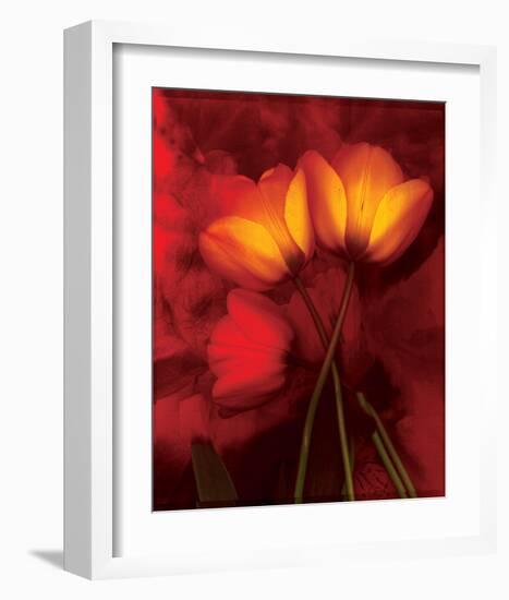 Tulip Fiesta in Red and Yellow I-Richard Sutton-Framed Art Print