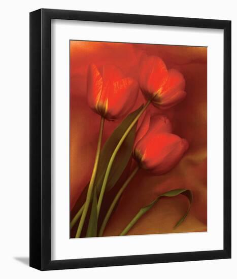 Tulip Fiesta in Red and Yellow II-Richard Sutton-Framed Art Print