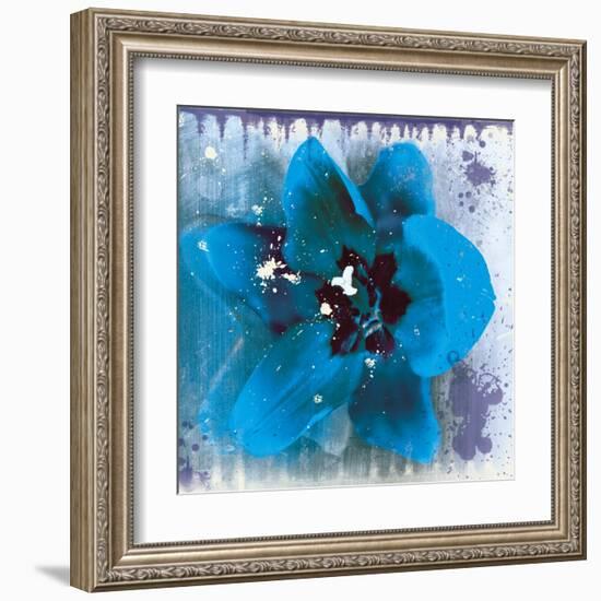 Tulip Fresco (blue)-Erin Clark-Framed Art Print