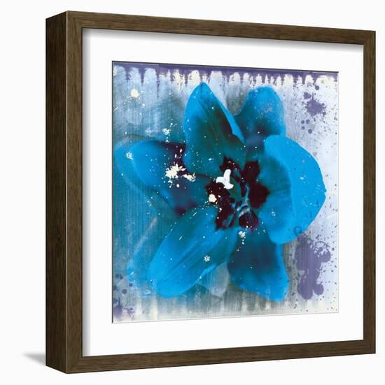 Tulip Fresco (blue)-Erin Clark-Framed Art Print