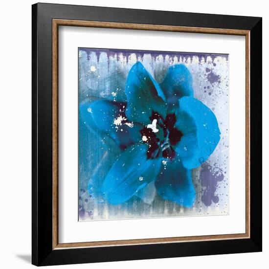 Tulip Fresco (blue)-Erin Clark-Framed Art Print