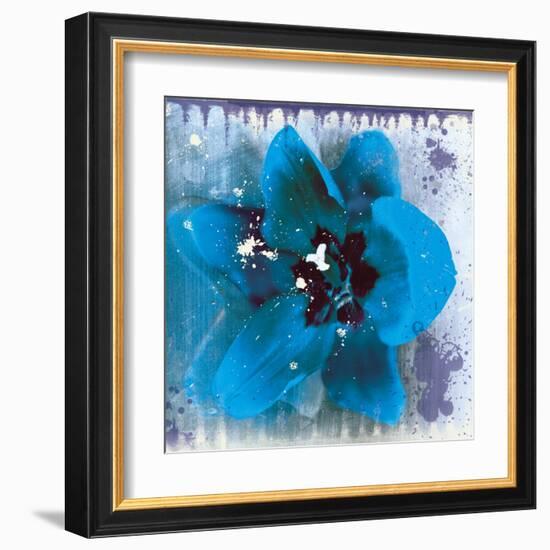 Tulip Fresco (blue)-Erin Clark-Framed Art Print