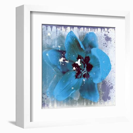 Tulip Fresco (blue)-Erin Clark-Framed Art Print