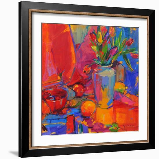 Tulip Odyssey, 2024 (Oil on Canvas)-Peter Graham-Framed Giclee Print