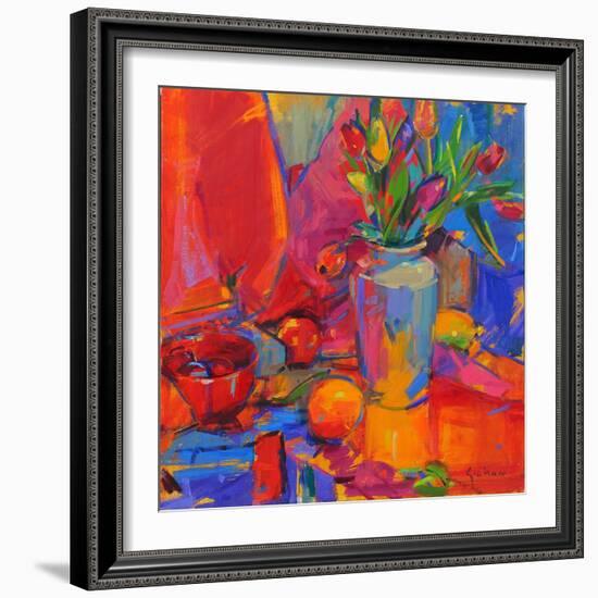 Tulip Odyssey, 2024 (Oil on Canvas)-Peter Graham-Framed Giclee Print