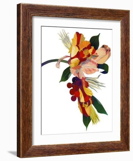 Tulip Parrot1 (Gouache on Paper)-Hiroyuki Izutsu-Framed Giclee Print