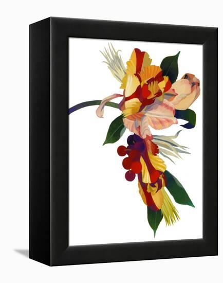 Tulip Parrot1 (Gouache on Paper)-Hiroyuki Izutsu-Framed Premier Image Canvas