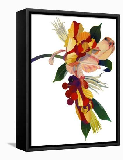 Tulip Parrot1 (Gouache on Paper)-Hiroyuki Izutsu-Framed Premier Image Canvas