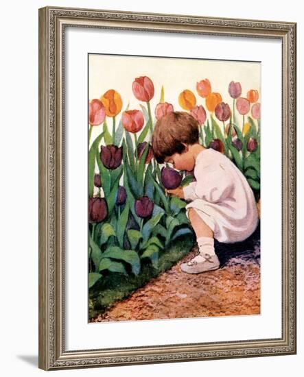 Tulip Time-Jessie Willcox-Smith-Framed Art Print