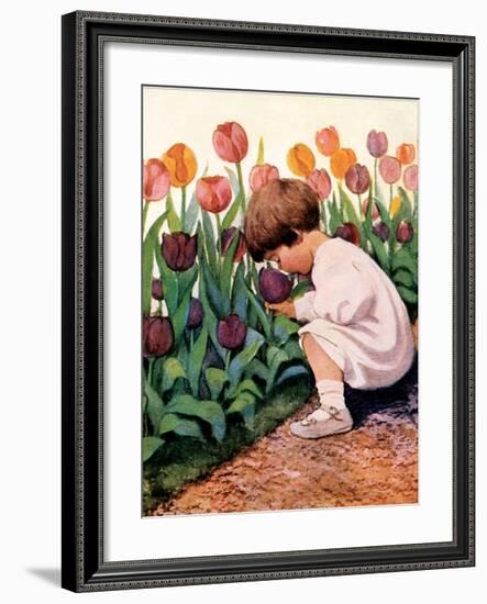 Tulip Time-Jessie Willcox-Smith-Framed Art Print