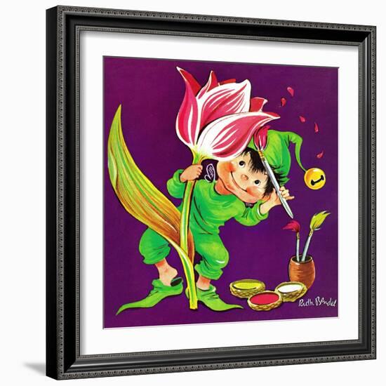 Tulip Touch-Up - Jack & Jill-Ruth Bendel-Framed Giclee Print